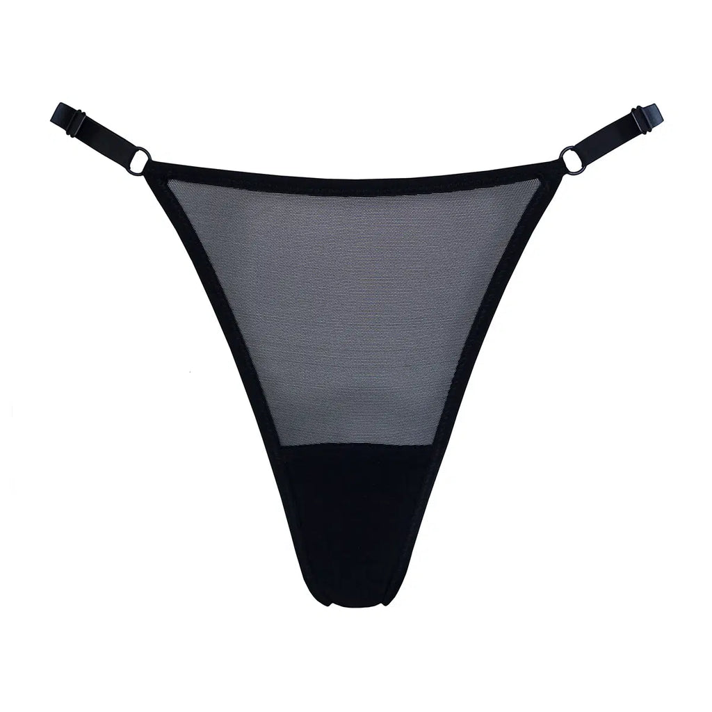 Mesh Adjustable High Cut Thong