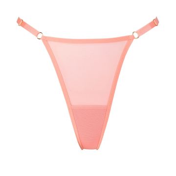 Natalia Sheer Peach Adjustable Thong