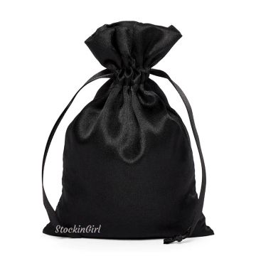 Signature Black Silky Satin Gift Bag 8" x 13"